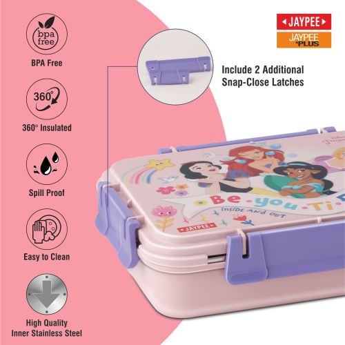 JAYPEE Toon Box 3 Marvel Series Power Avengers Inner Stainless Steel Insulated Lunch Box for School Kids |Airtight Leakproof Tiffin Box with 2 Additional Lock |Food Grade|BPA Free, 625 ml