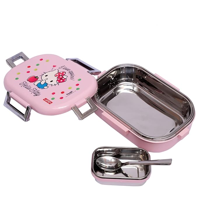 JAYPEE Inner Stainless Steel Insulated Lunch Box Topsteel Graceful & Gorgeous, Pink, 600 ml, Suitable for School Kids, Girls & Boys