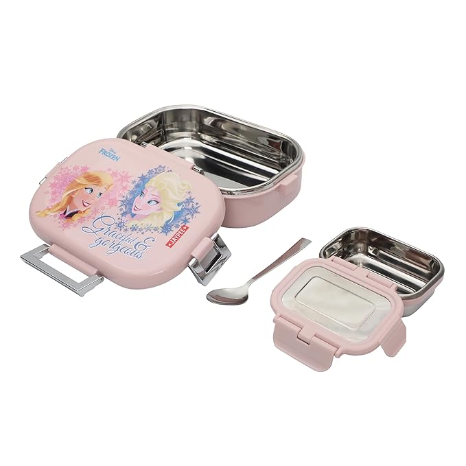 JAYPEE Inner Stainless Steel Insulated Lunch Box Topsteel Graceful & Gorgeous, Pink, 600 ml, Suitable for School Kids, Girls & Boys