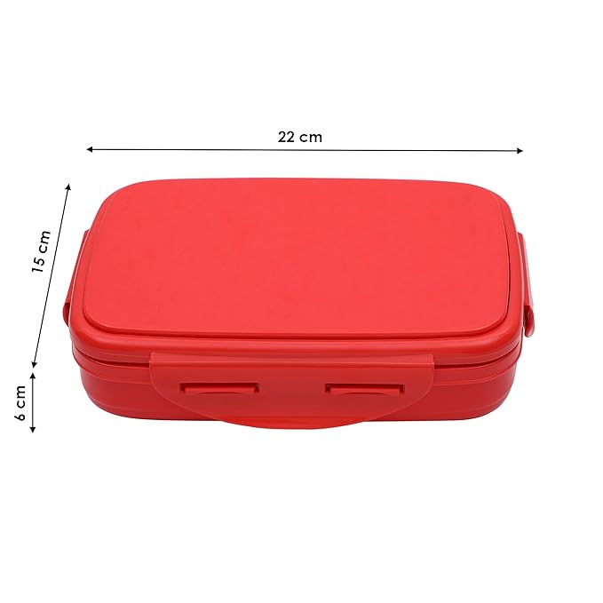 JAYPEE Inner Stainless Steel Insulated Lunch Box Wavesteel Sr. Red, 500 ml, Airtight Lunch Box for School Kids |Spillproof with Silicon Seal | Food Grade | BPA Free